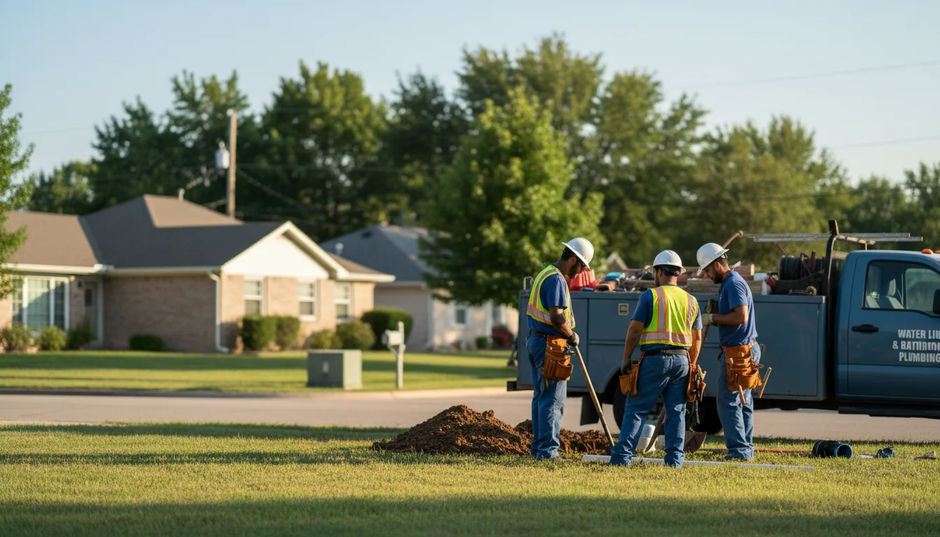 Residential water line and bathroom plumbing service in Centre, AL